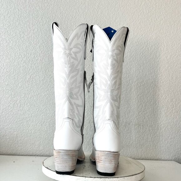 Lane MEGAN MORONEY Smokeshow Womens Cowboy Boots 5 White Western Cowgirl Tall - Picture 3 of 12